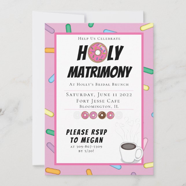 Invitación de personalizado Pink Donut Brunch (Anverso)
