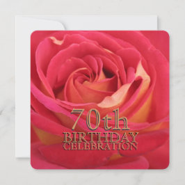 Invitación de Personalizado Rosa 70 de la celebrac