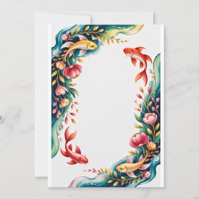 Invitación de pescado de la fiesta de bodas de pes (Anverso)