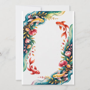 Invitación de pescado de la fiesta de bodas de pes