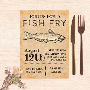 Invitación de pescado frito