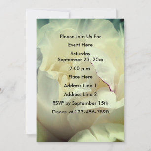 Invitación de Petales de Flor de Peonía Blanca
