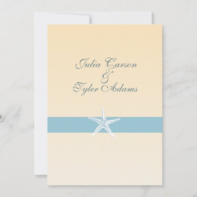 Invitación de pez estrella de arena / 5x7 (Anverso)