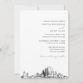 Invitación de Phoenix Boda Elegant Skyline