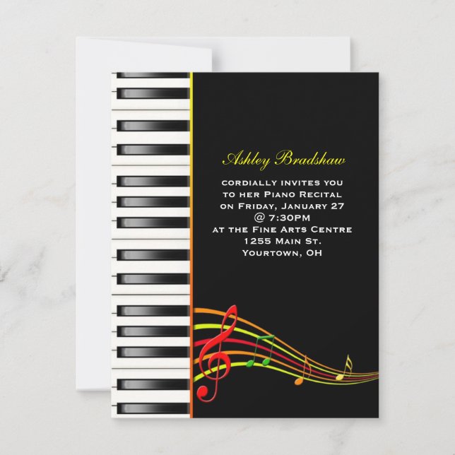 Invitación de Piano Recital (Anverso)