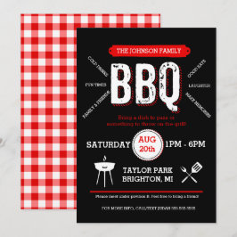 Invitación de picnic BBBQ en negrita, invitación d