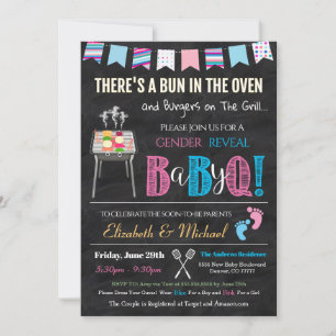 Invitación de picnic BBBQ para revelar género