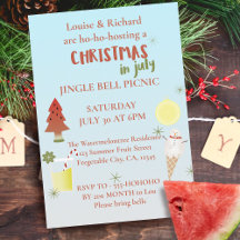 Invitación de picnic con cascabeles de Navidad en 