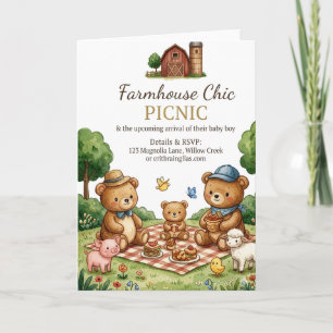 Invitación de Picnic con Estilo Rústico Elegante