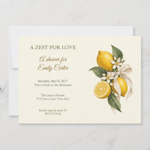 Invitación de picnic de boda de limón y lino