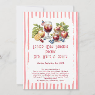 Invitación de picnic de sangría del Día del Trabaj