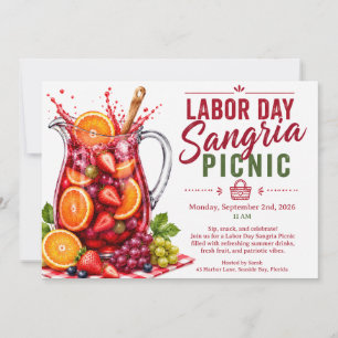 Invitación de picnic de sangría del Día del Trabaj
