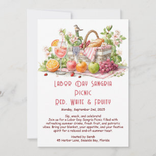 Invitación de picnic de sangría del Día del Trabaj