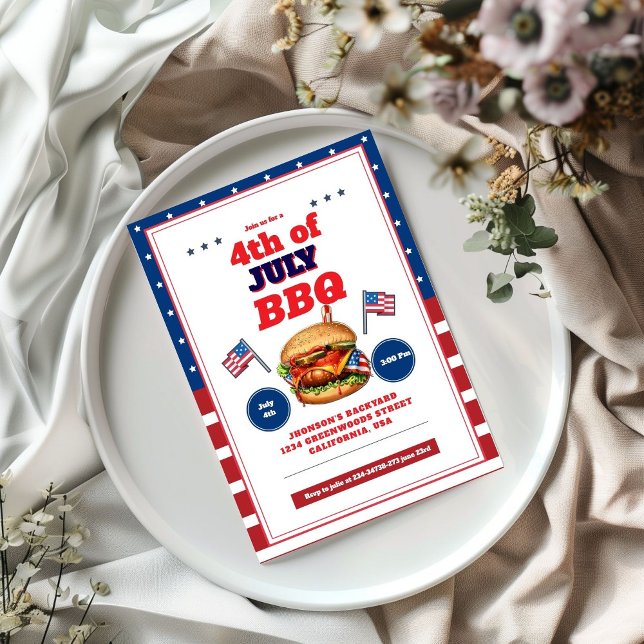 Invitación de picnic de verano del 4 de julio con  (Subido por el creador)