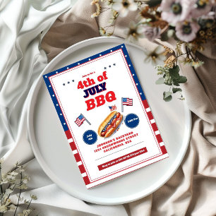 Invitación de picnic de verano del 4 de julio con 