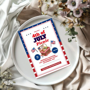Invitación de picnic de verano del 4 de julio con 