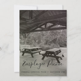 Invitación de picnic en blanco y negro