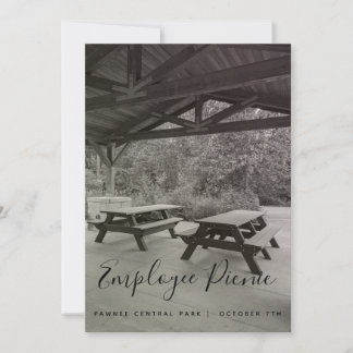 Invitación de picnic en blanco y negro