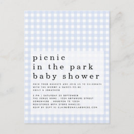 Invitación De Picnic En Park Baby Shower Blue Ging