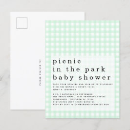 Invitación De Picnic En Park Baby Shower Green Gin