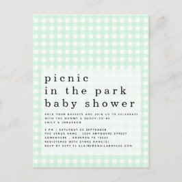 Invitación De Picnic En Park Baby Shower Green Gin