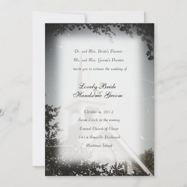 Invitación de piedra histórica de la boda de (Anverso)