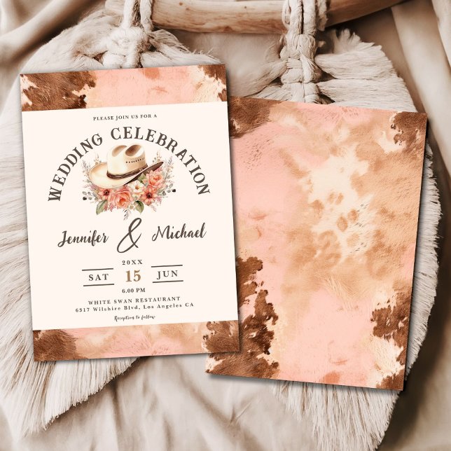 Invitación de Piel de vaca de Rubor a la boda occi (Subido por el creador)
