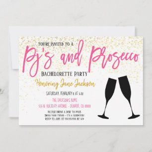 Invitación de pijamas y prosecco