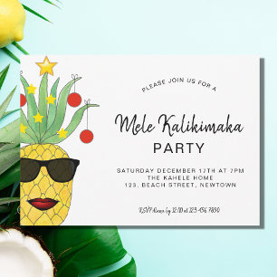 Invitación de Piña para Fiesta de Mele Kalikimaka
