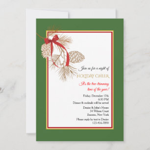 Invitación de Piñas con Cinta Roja