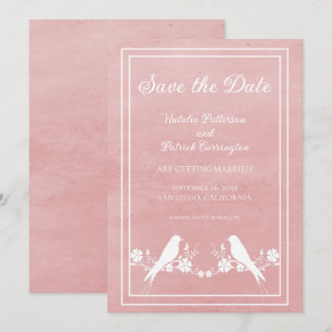 Invitación de Pink Lovebird Floral para guardar la