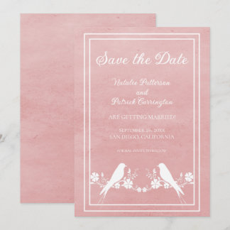 Invitación de Pink Lovebird Floral para guardar la