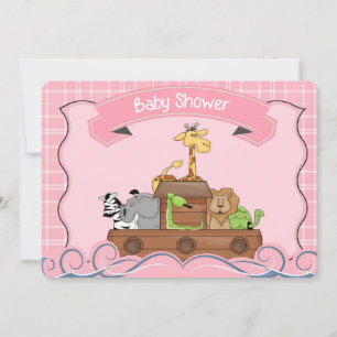 Invitación de Pink Noah en Baby Shower