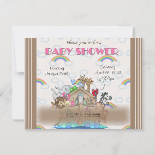 Invitación de Pink Noah en Baby Shower