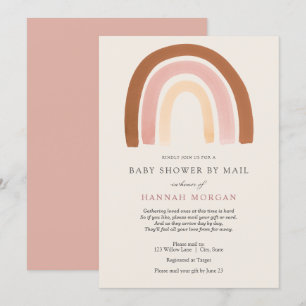 Invitación de Pink Rainbow Baby Shower por correo
