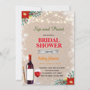 invitación de pintura y copa de Navidad