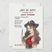 Invitación de Pirata Mujer