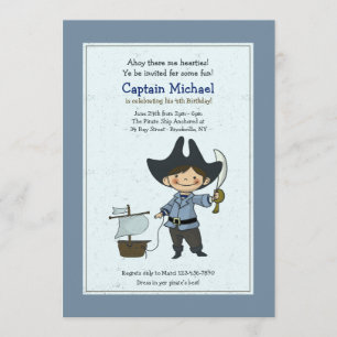 Invitación de Pirata Pequeño y Lindo