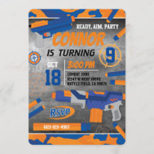 Invitación de pistola de dardos