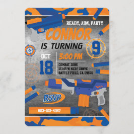 Invitación de pistola de dardos