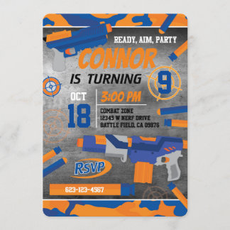 Invitación de pistola de dardos