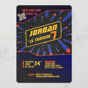 Invitación de pistola de dardos