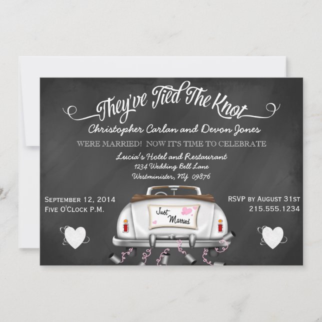 Invitación de pizarra convertible vintage después  (Anverso)