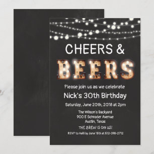 Invitación de Pizarra de Cheers y Cervezas