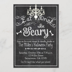 Invitación de pizarra de Halloween Come Bebe Sé at