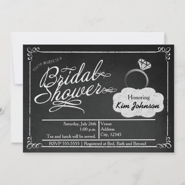 Invitación de Pizarra de Tiza para Despedida de So (Anverso)