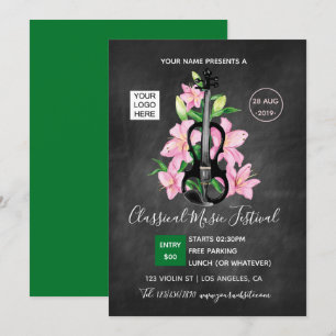 invitación de pizarra del Festival de Música Clási