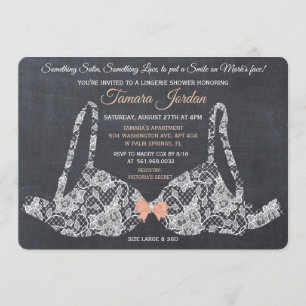 Invitación de Pizarra para Ducha de Ropa Interior 