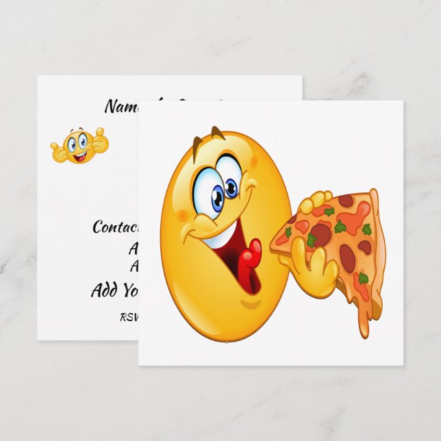 Invitación de Pizza Party (Anverso / Reverso)