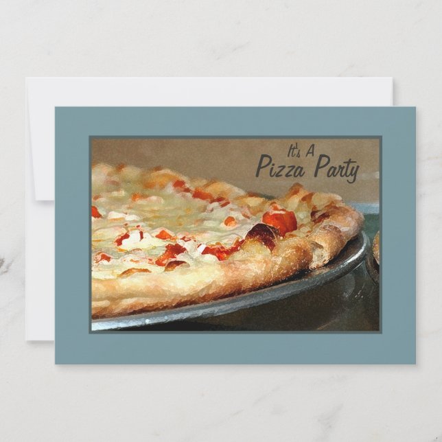 Invitación de Pizza Party (Anverso)